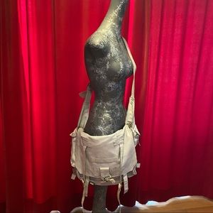 Joie weekender strap bag. Super soft ecru leather